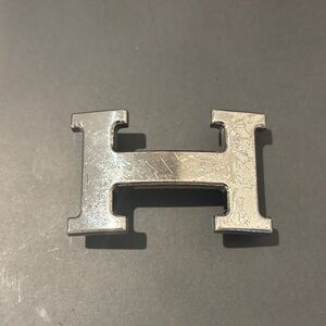 Authentic Hermes 32mm Constance Silver Polished Belt Buckle